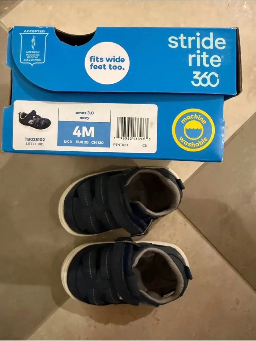 Stride Rite Black Sneaker and Navy Sandal Set for Toddlers